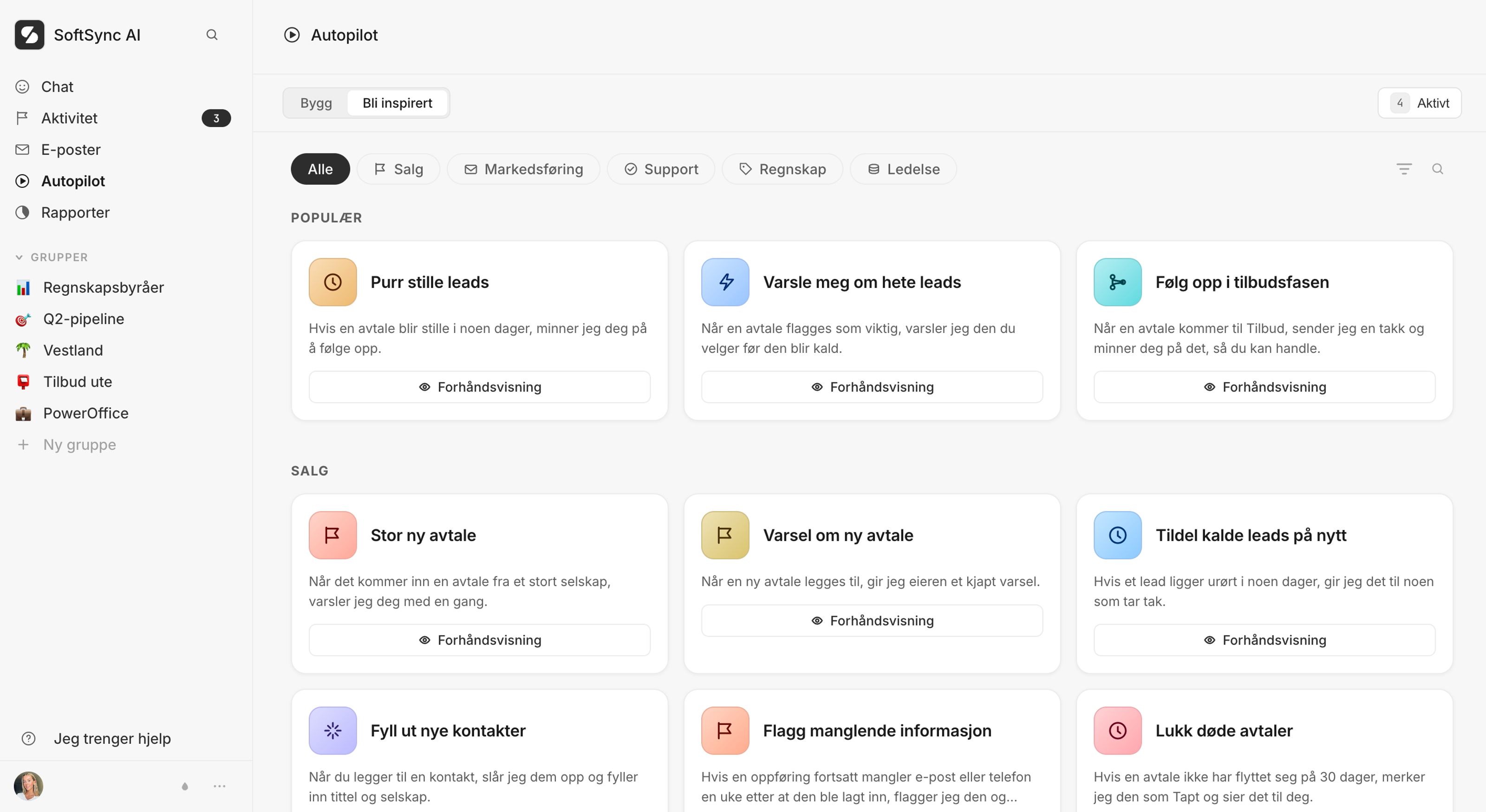 Et bibliotek med ferdiglagde Autopilot-oppskrifter