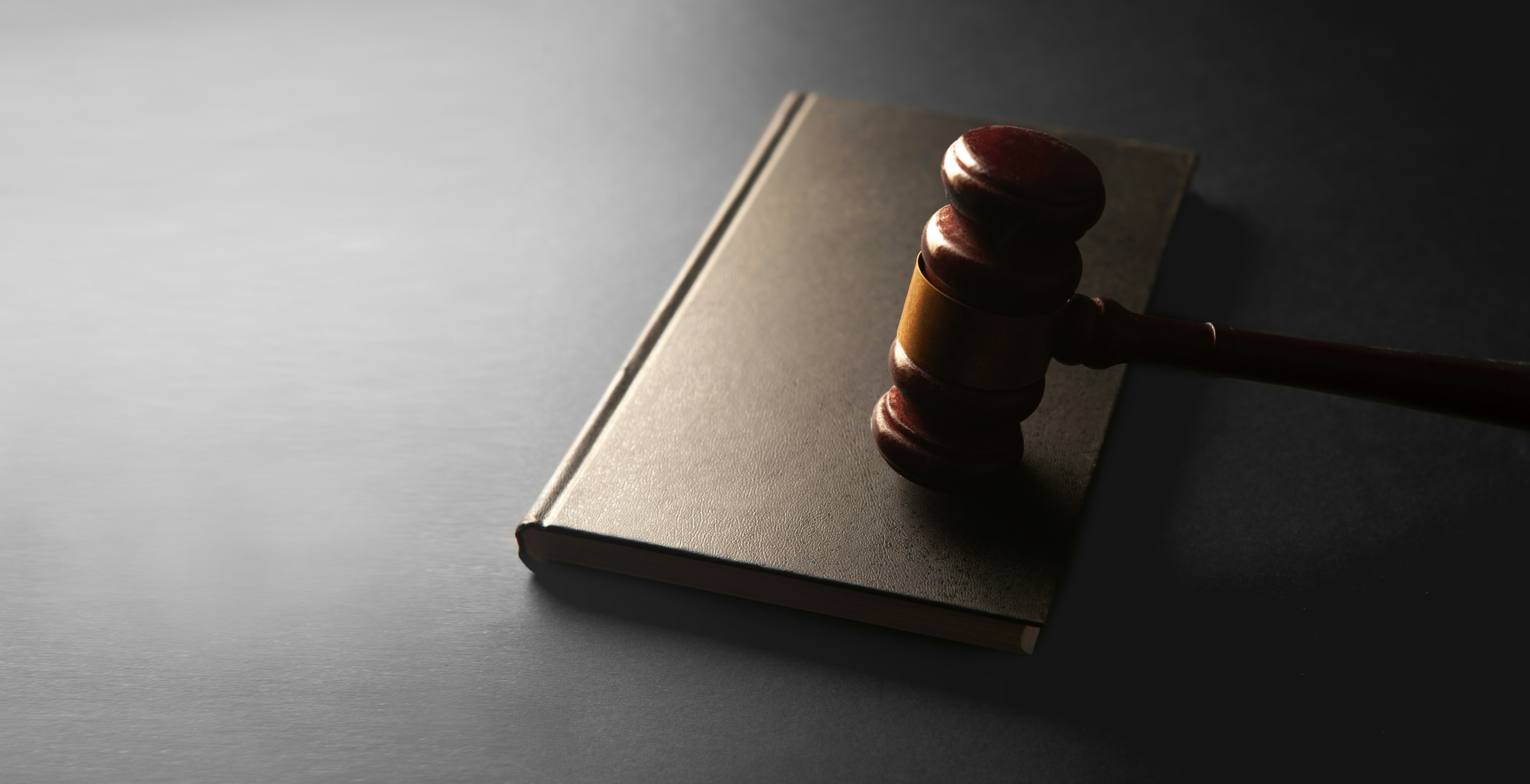 Image Wooden gavel resting on a closed law book, representing North Palm Beach County criminal defense