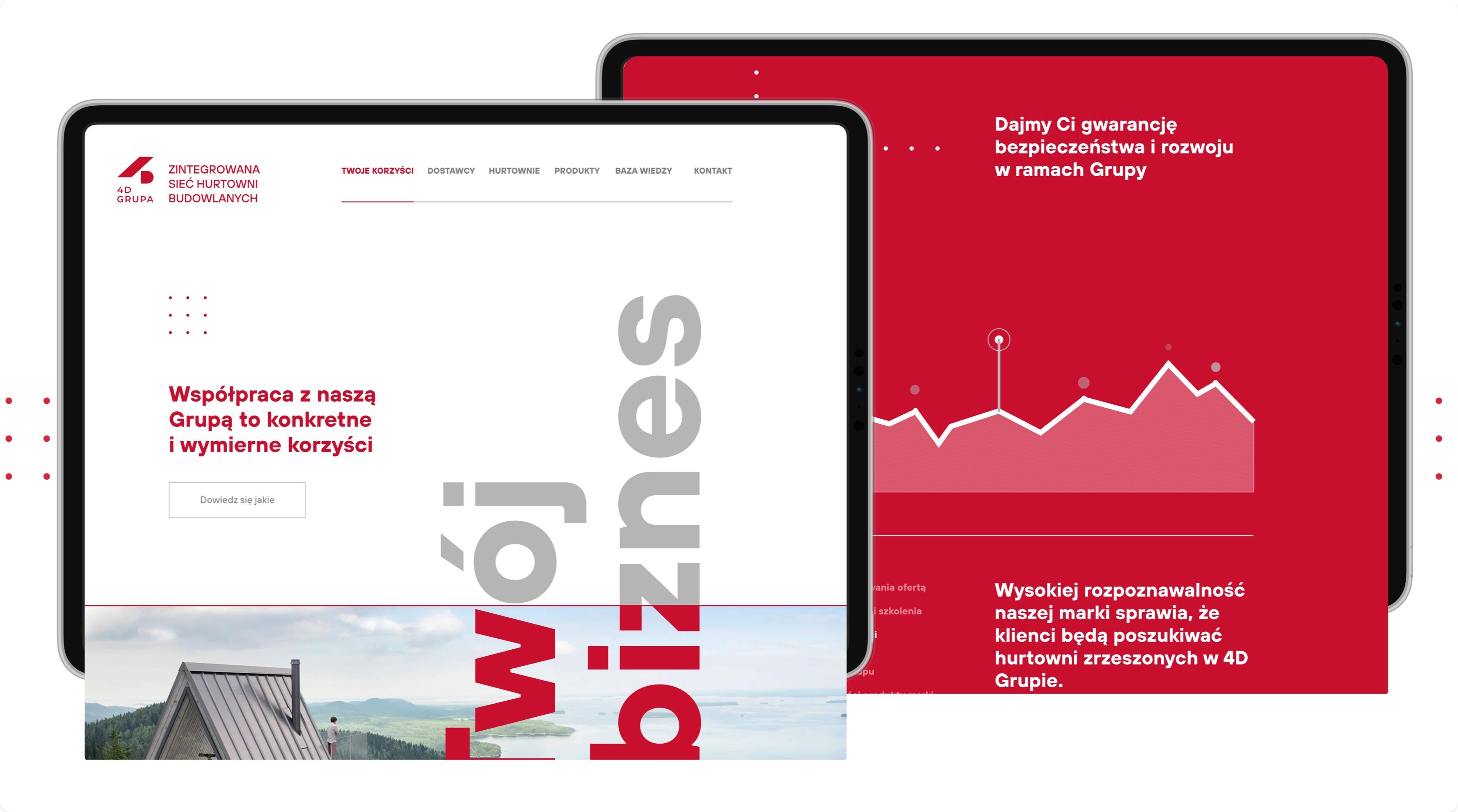 4D Grupa example website screens