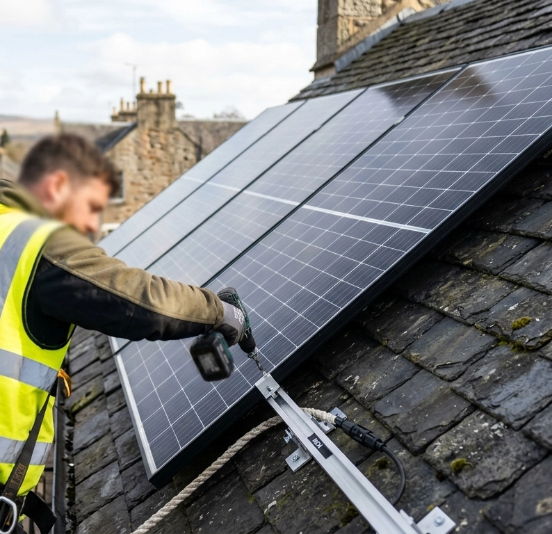 Herofix trusted installer on a roof in Perth & Kinross