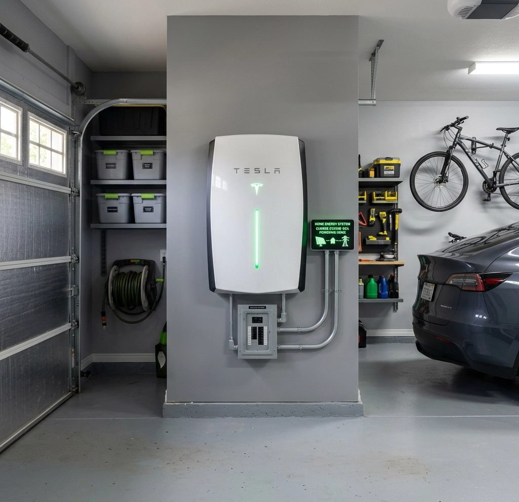 Tesla solar panel battery