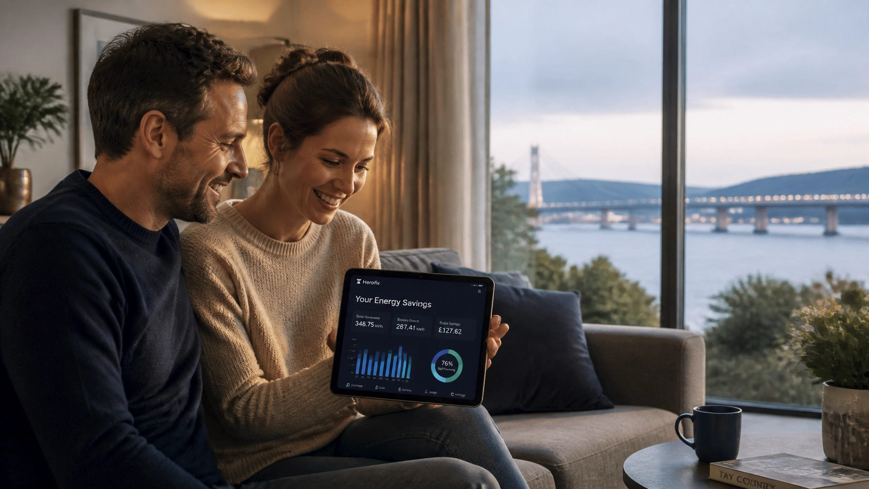 People checking their energy savings