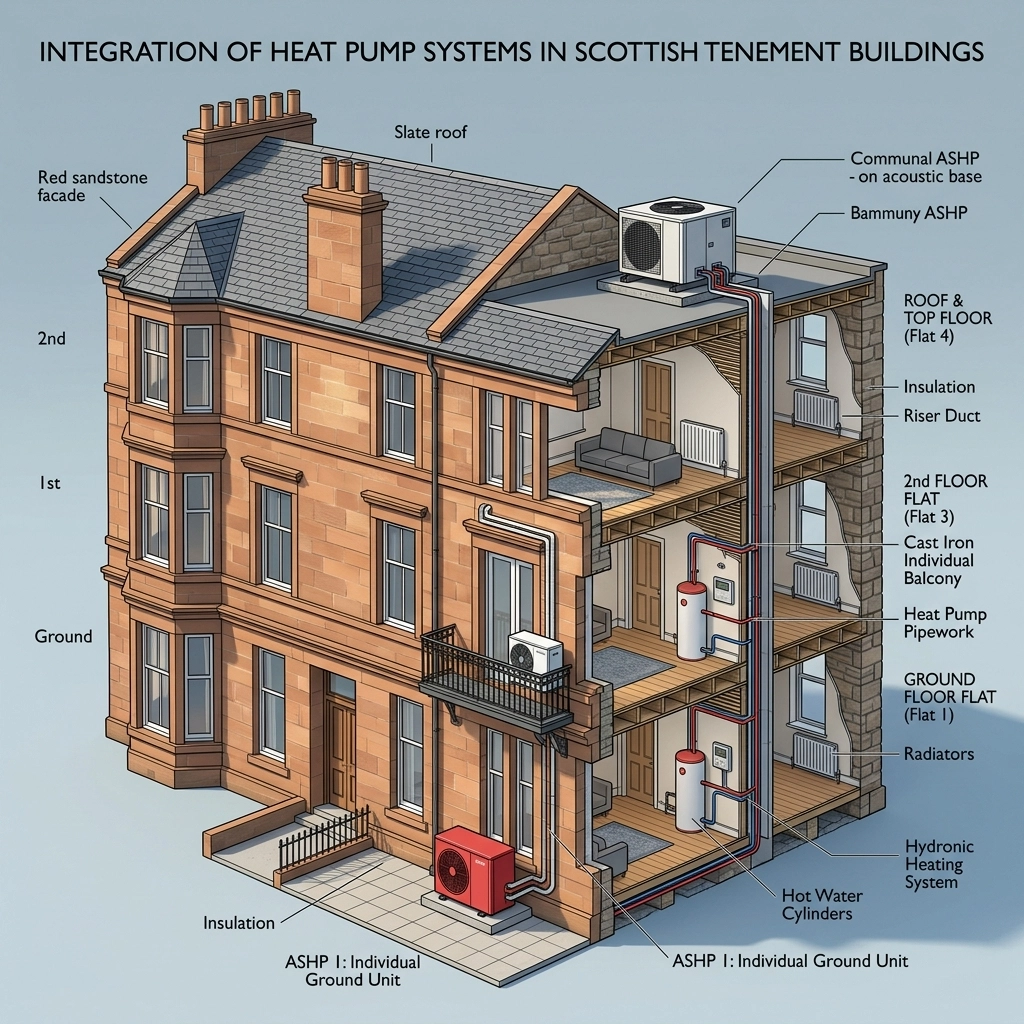 Integration of heat pump systems in scottish tenement buildings