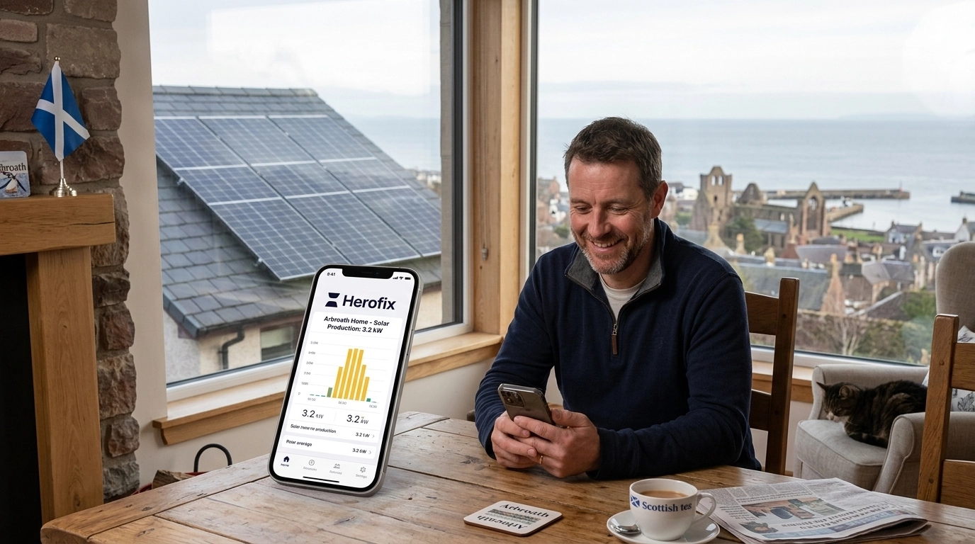 Man checking app