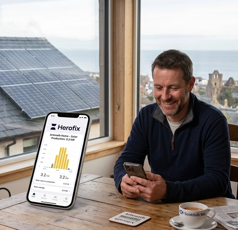 Man checking app