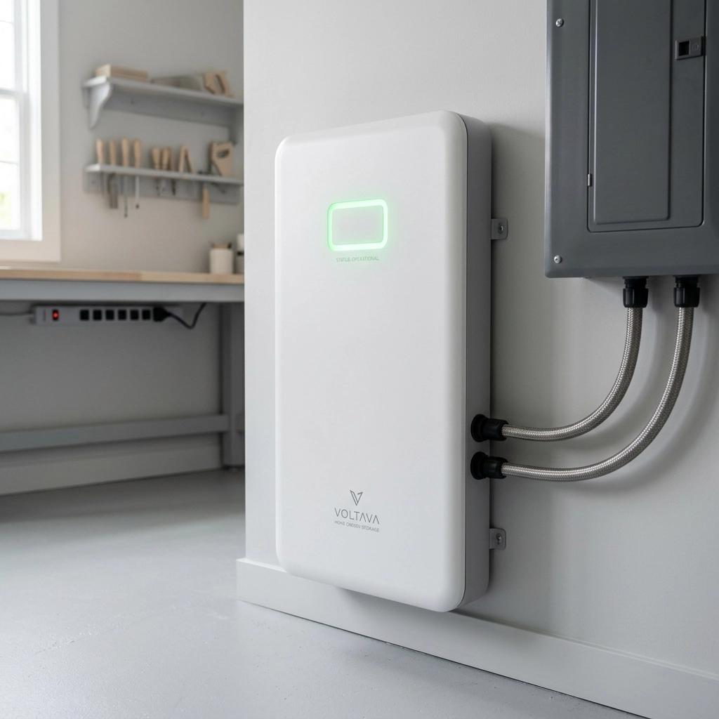 solar panel battery installed in a home