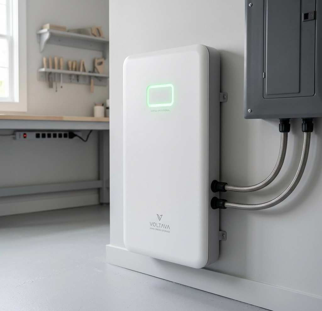 solar panel battery installed in a home