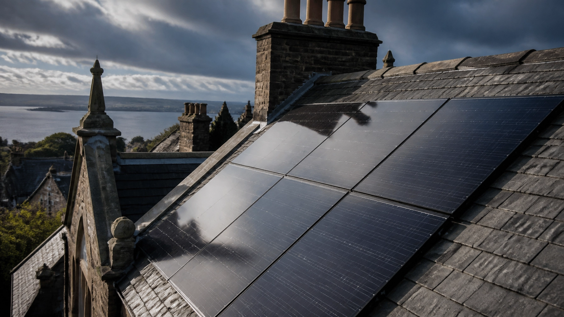 Solar panels on a tayside home