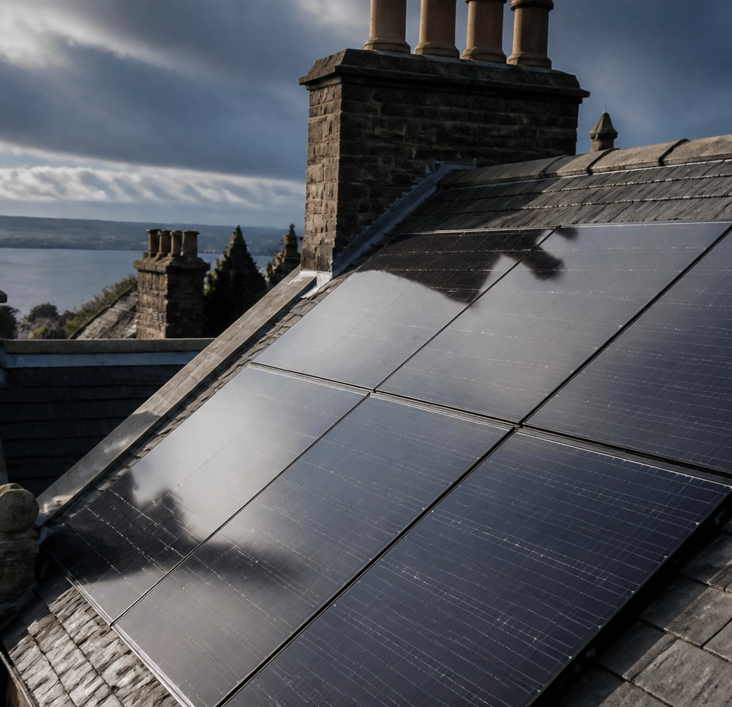 Solar panels on a tayside home