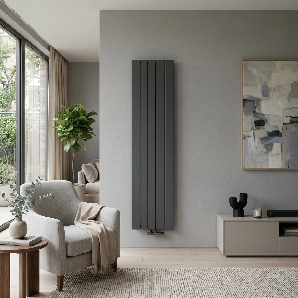 Modern large radiator in a modern home
