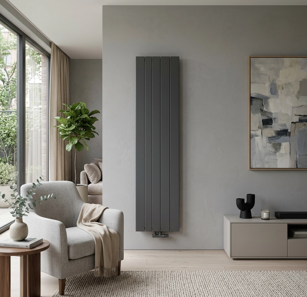 Modern large radiator in a modern home
