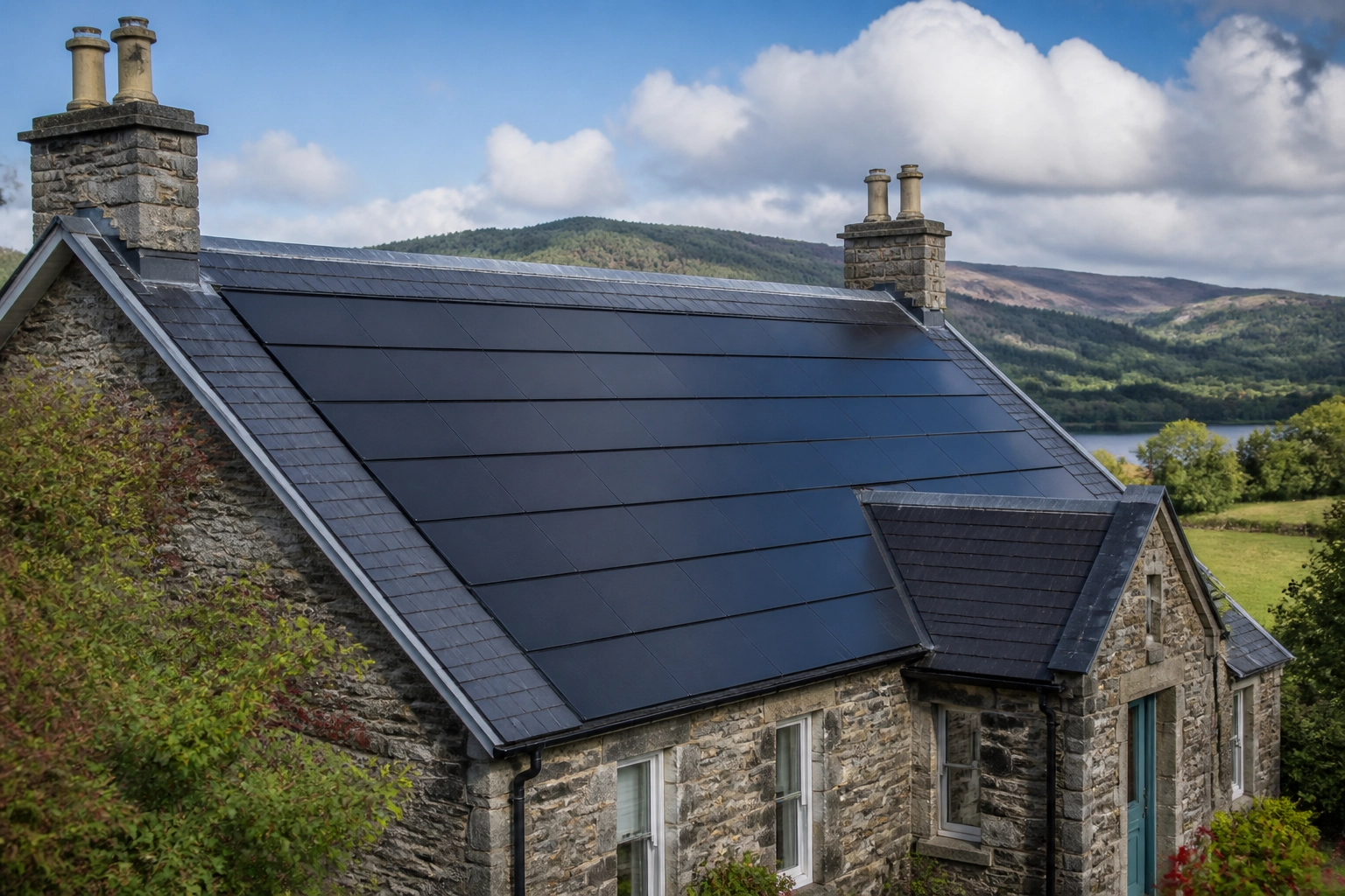Solar panels on a perthshire home