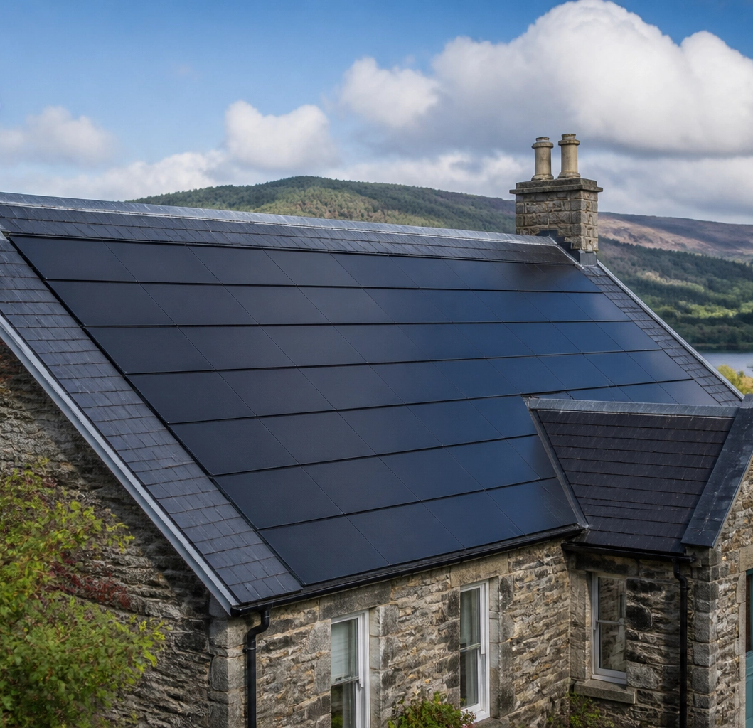 Solar panels on a perthshire home