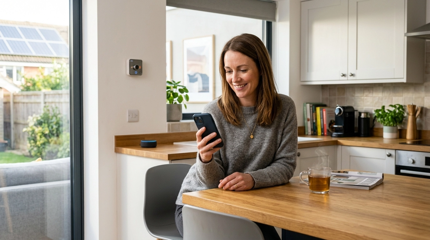 Woman checking her app