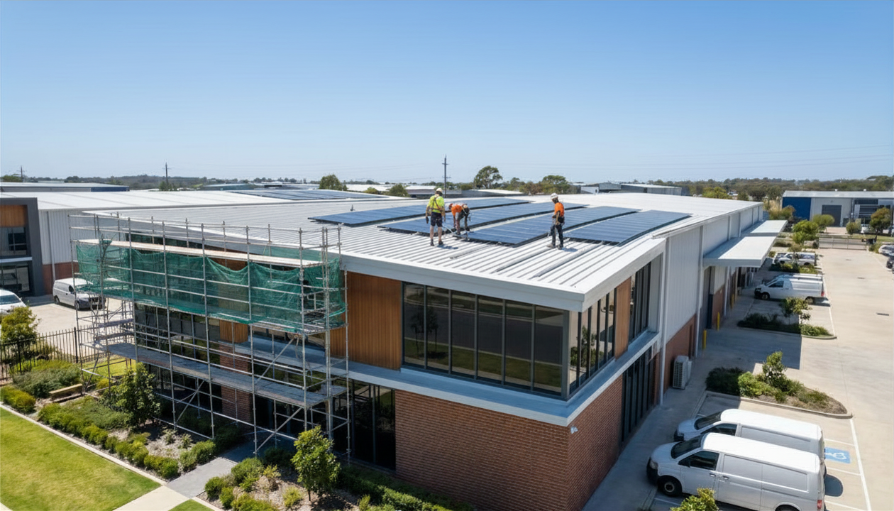 Herofix team installing solar panels