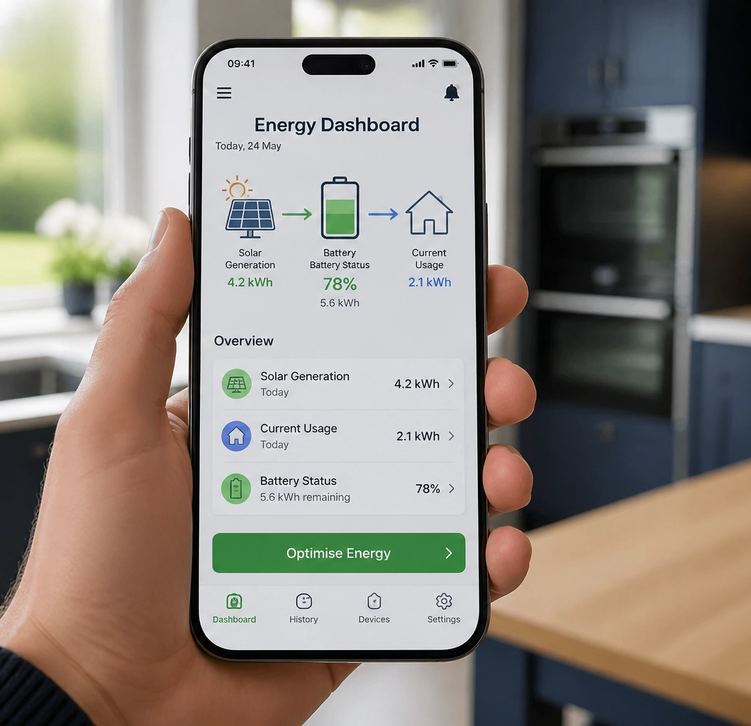 Energy dashboard app on phone