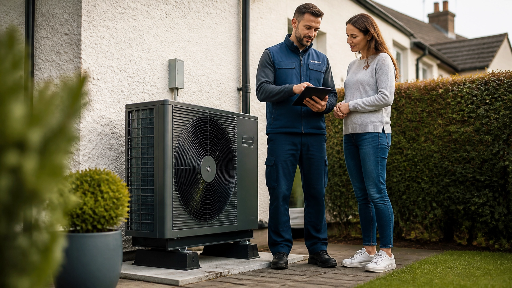 Heat pump installation graphic