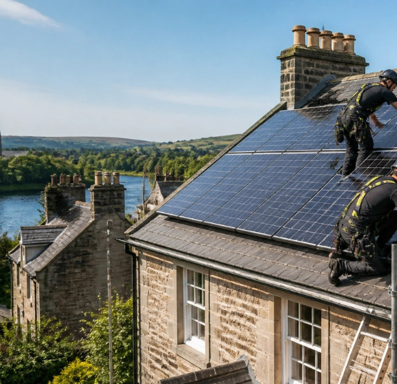 Solar panel installation on a Scottish home in Scone or Bridge of Earn
