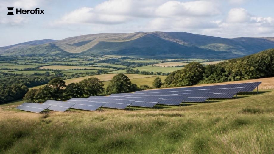 Ground-mounted solar farm on Perthshire farmland