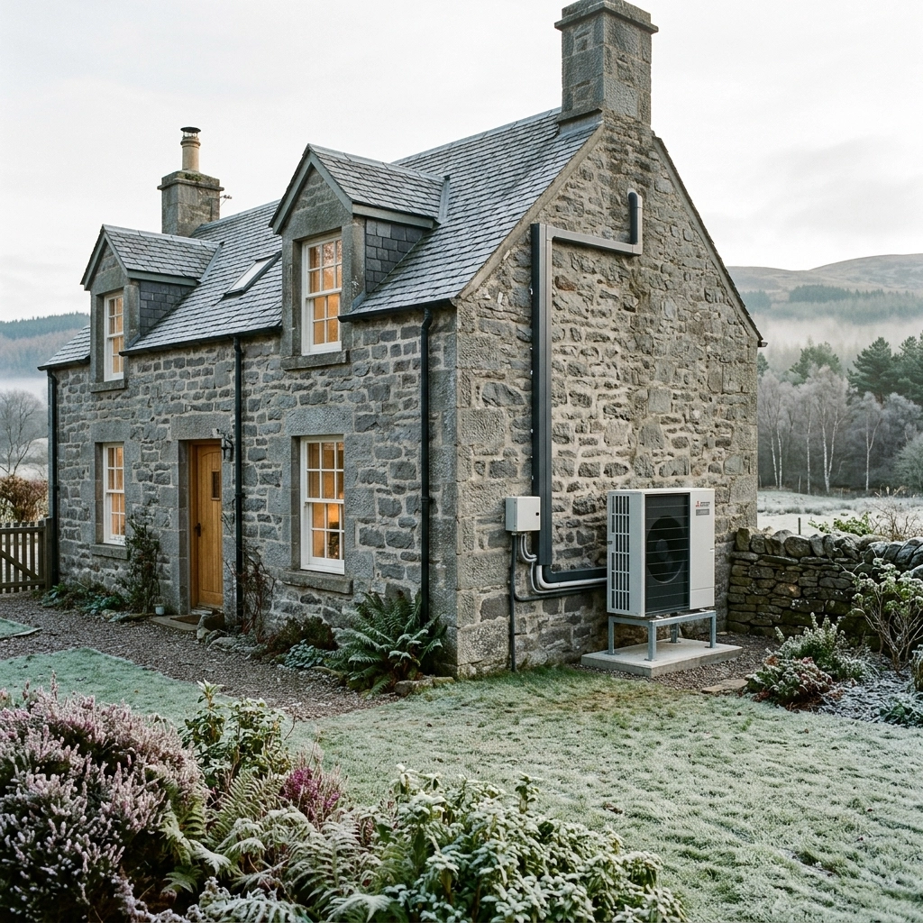 Scottish Home with an air source heat pump installed