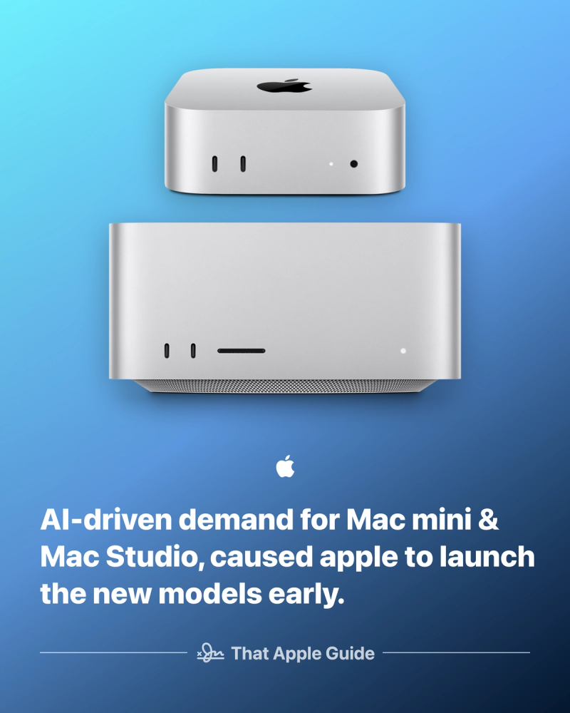 AI-Driven demand for Mac mini & Mac Studio, cause apple to launch the new models early.