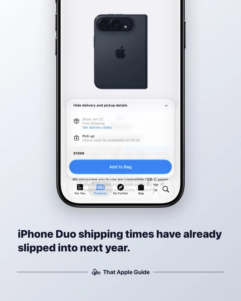 iPhone Duo shipping times have already slipped into next year 