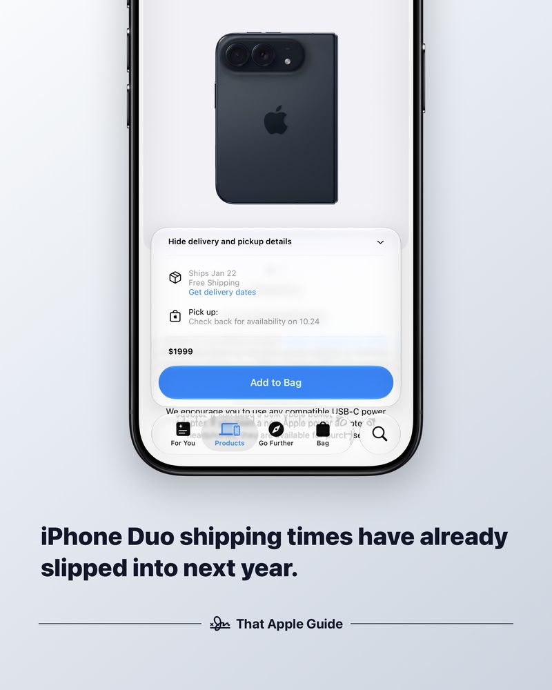 iPhone Duo shipping times have already slipped into next year