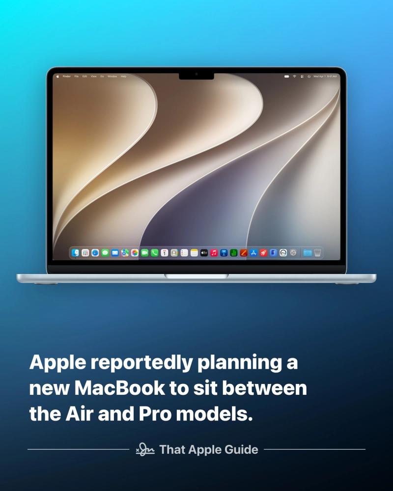 Apple reportedly planning a new MacBook to sit between the Air and Pro models.