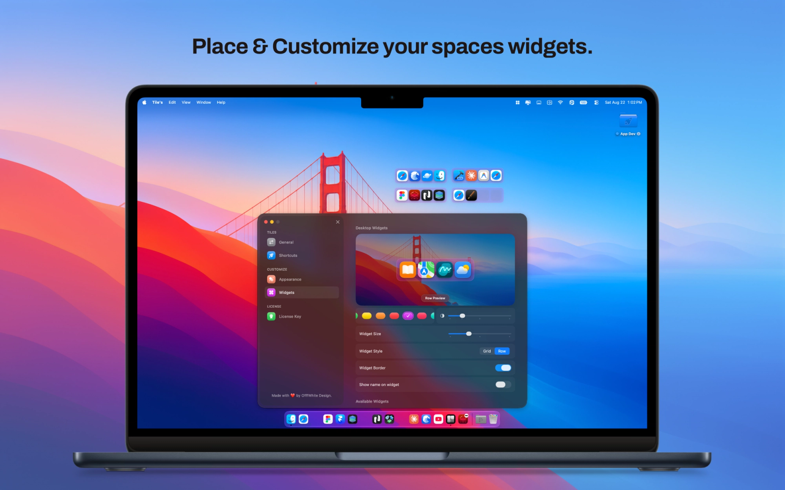 Place and customize space widgets on your desktop