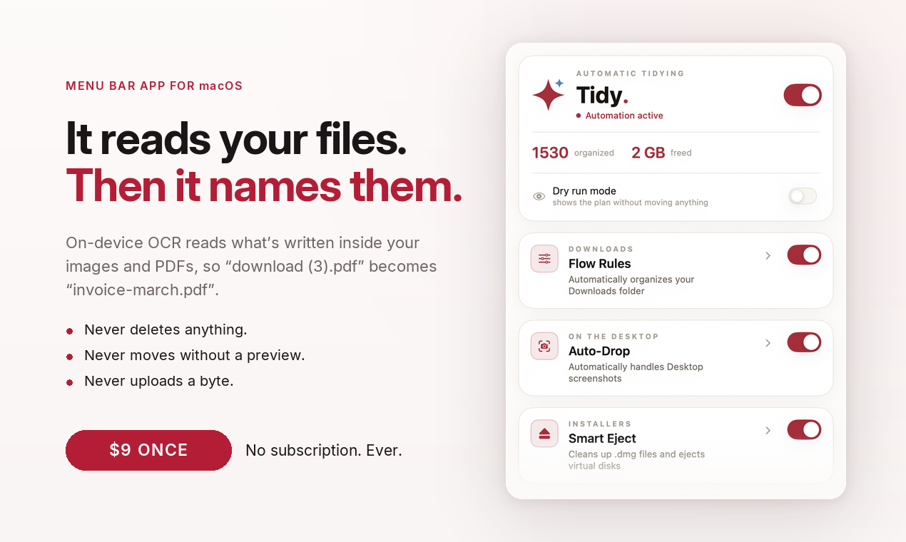 Tidy macOS App