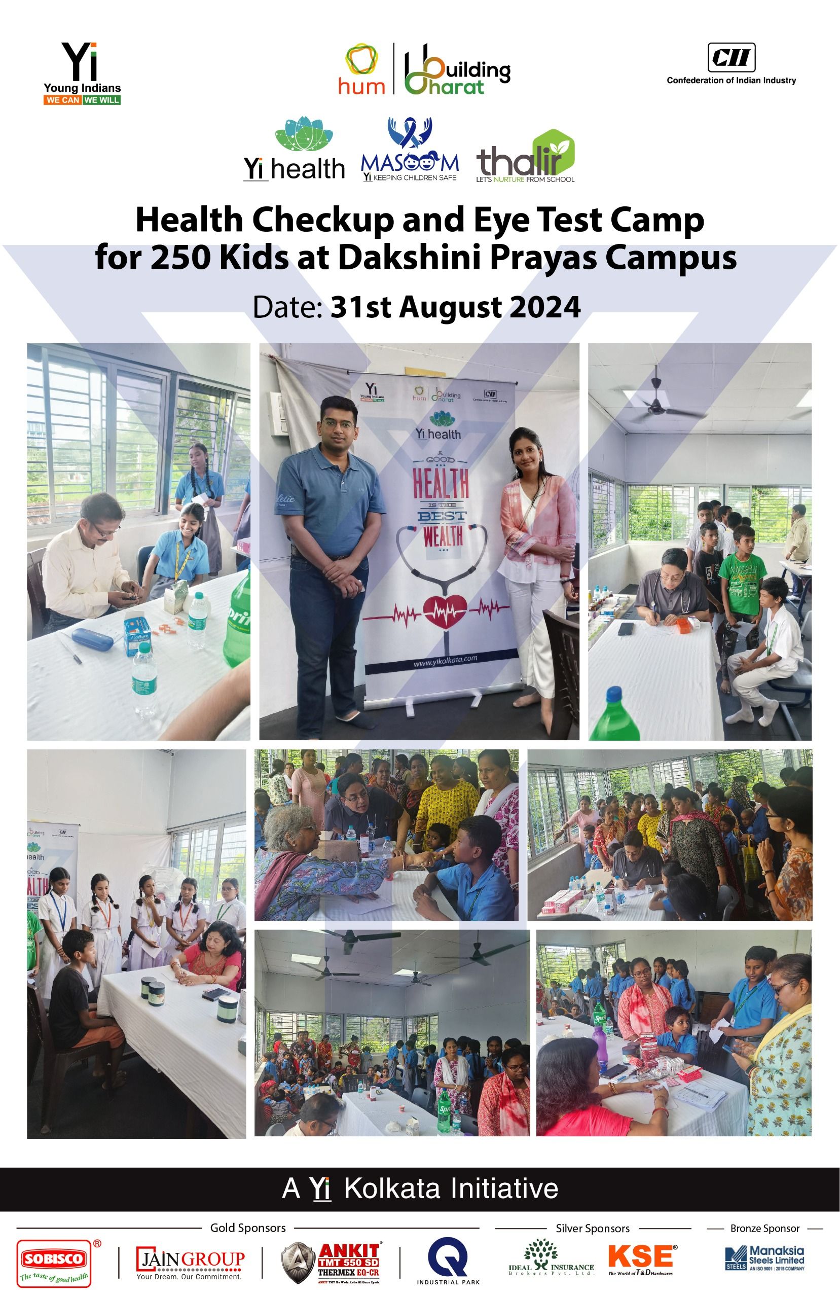 Yi24 | Health Checkup and Eye Test Camp for 250 Kids at Dakshini Prayas Campus 