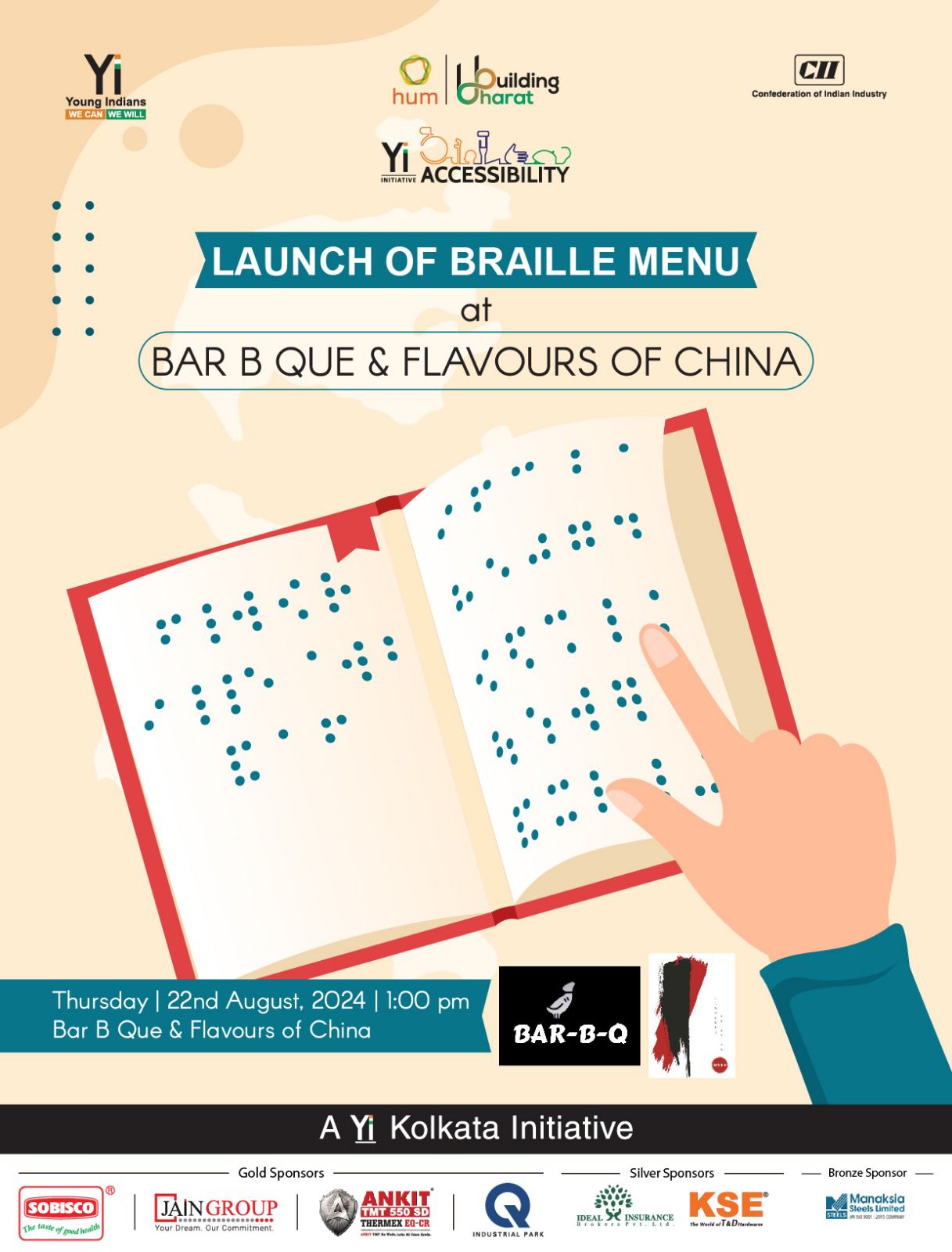 Launch of Braille Menu at Bar-B-Q & Flavours of China