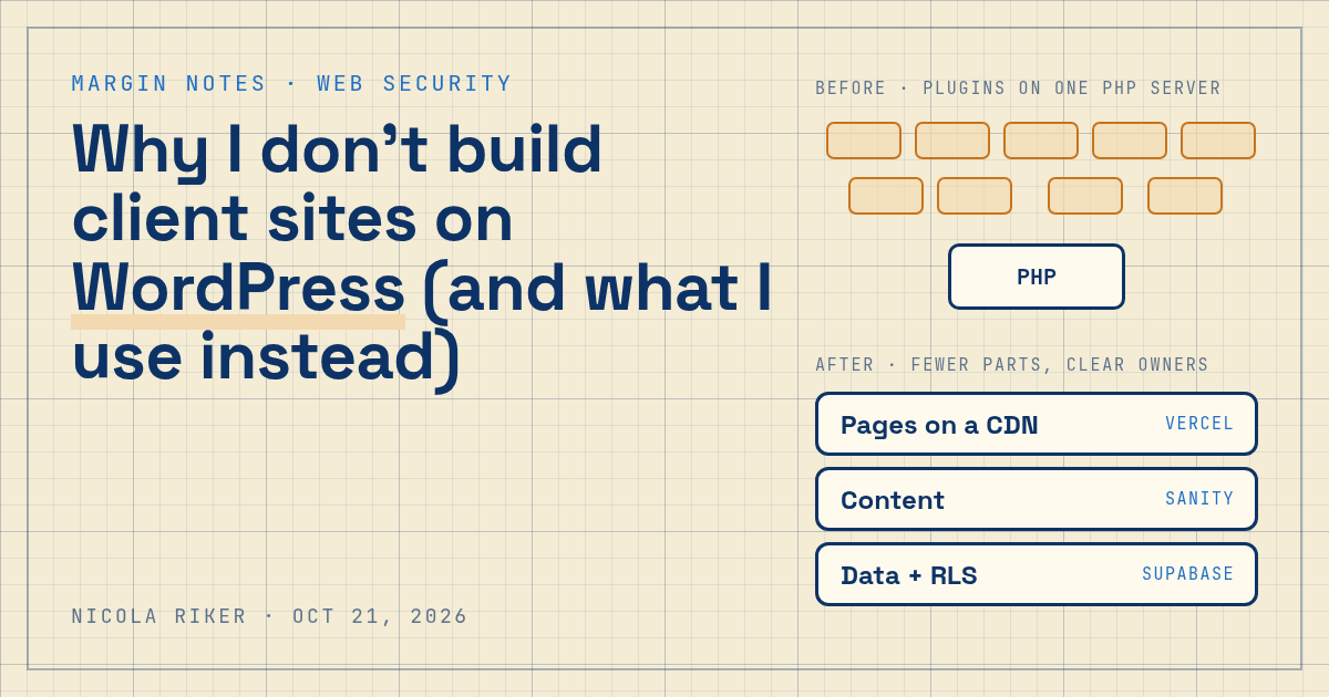 Why I don't build client sites on WordPress (and what I use instead)