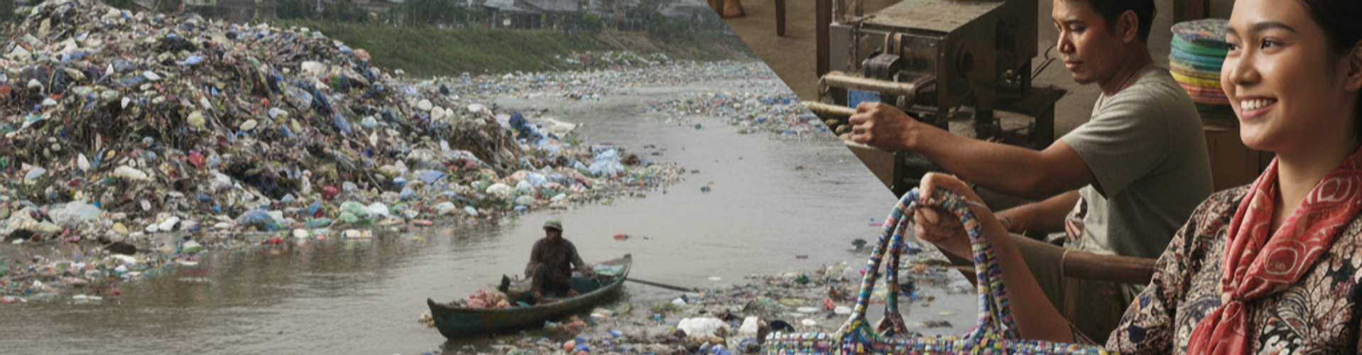 Indonesia circular economy transformation, transforming waste into wealth, recycled plastic products Indonesia, waste management solutions.