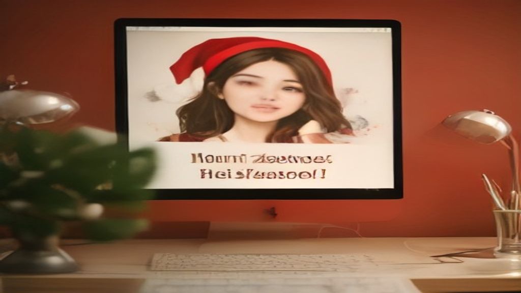 Graphic designer creating a Christmas poster with festive typography on iMac