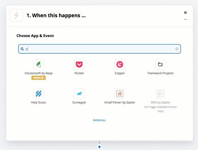 Zapier getting started screen