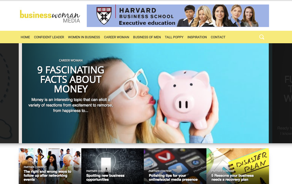 Business woman media homepage