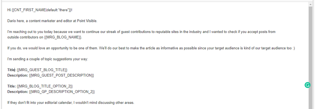 email template code