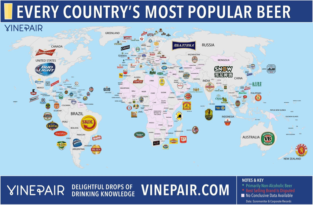 infographic example of country's most popular beer