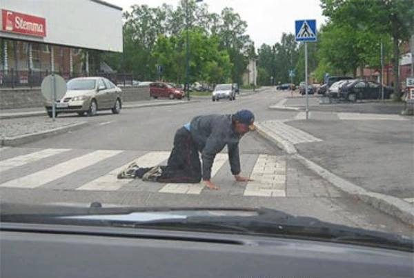 man drunken crawl
