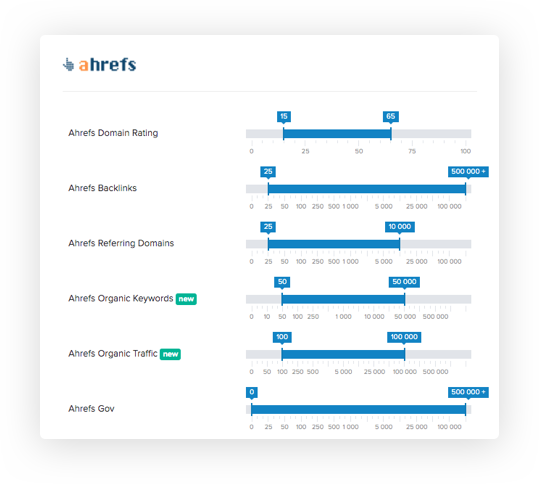 SEO Metrics Filters