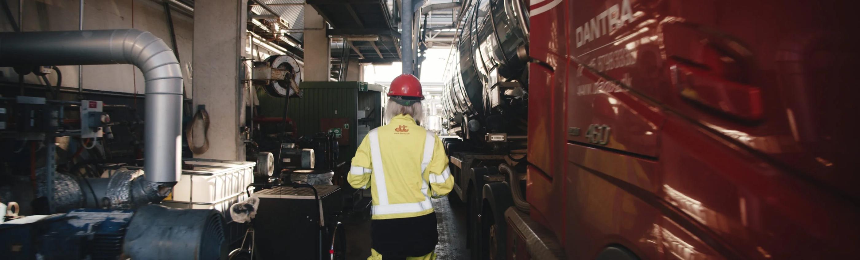 Caroline på arbejde i transport