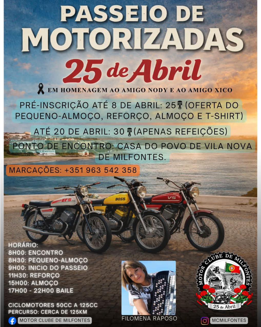Passeio de Motorizadas 25 de Abril em Vila Nova de Milfontes