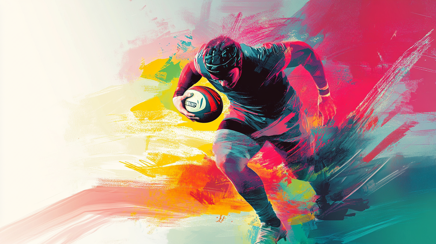 photo of a rugby player running