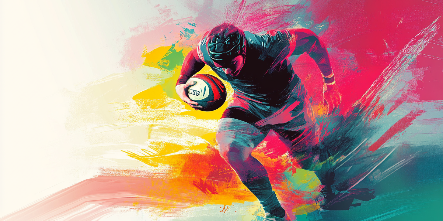 photo of a rugby player running