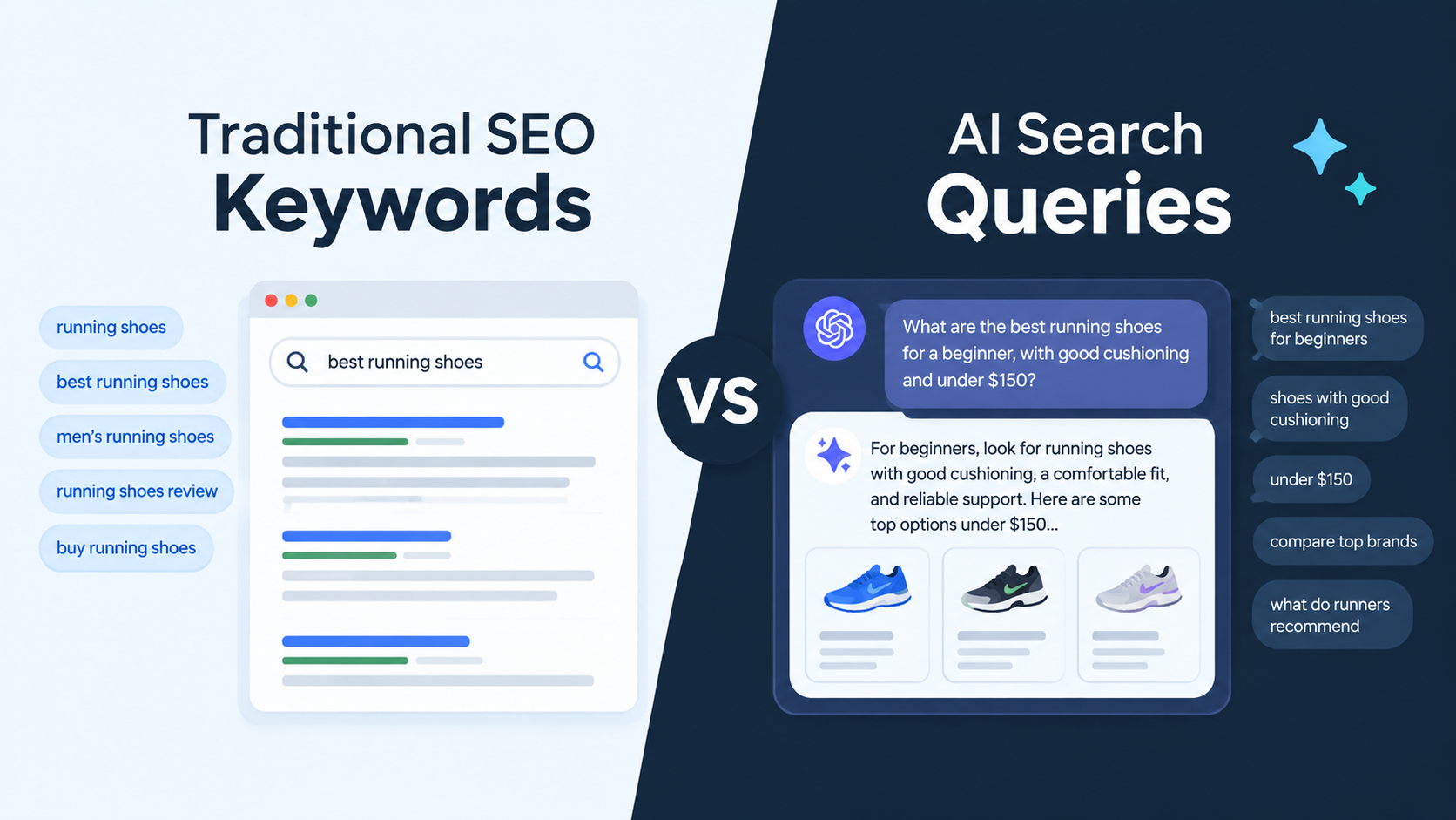 Traditional SEO Keywords vs AI Search Queries