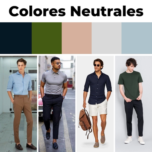 Imagen demostrativa con algunos colores neutrales y cómo se pueden usar en un outfit.