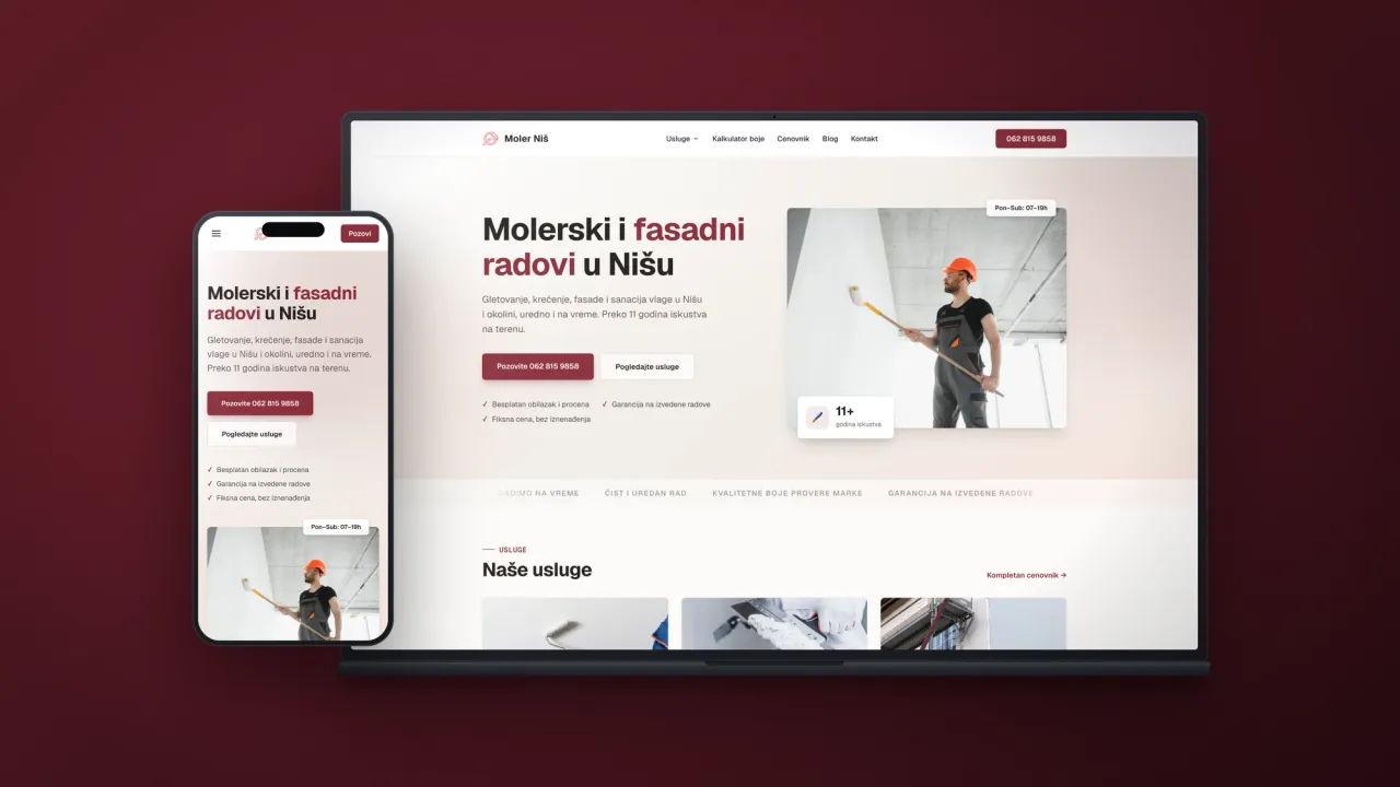 Sajt koji smo napravili za Moler Niš