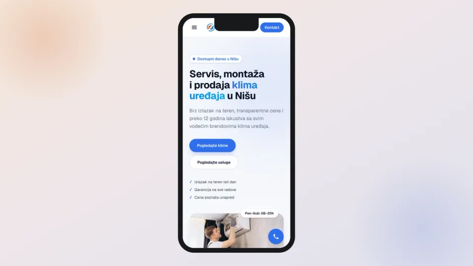 Mobilni prikaz sajta