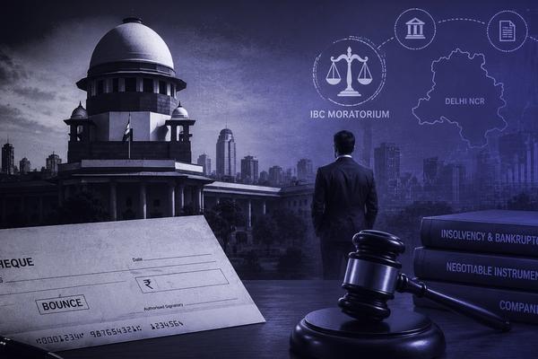 Supreme Court on Cheque Bounce vs IBC Moratorium 2026: Implications for Delhi NCR